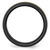 Chisel Ceramic Black with14k Gold Polished Inlay 8mm Band