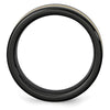Chisel Ceramic Flat Black with 14k Gold Inlay 8mm Polished Band