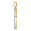 Gold Polished Beveled Framed Cross Pendant