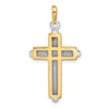 Gold Polished Beveled Framed Cross Pendant