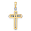 Gold Polished Beveled Framed Cross Pendant