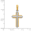Gold Polished Beveled Framed Cross Pendant