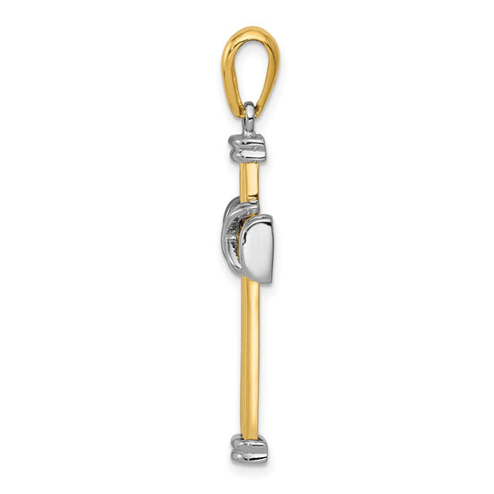 14k Two-tone Center -X- Latin Cross Pendant