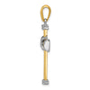 14k Two-tone Center -X- Latin Cross Pendant