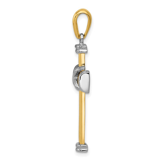 14k Two-tone Center -X- Latin Cross Pendant