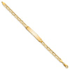14k Polished Solid Chain/Solid Plate Anchor Link 34x7mm Plate 7 inch ID Bracelet
