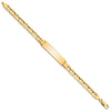 14k Polished Solid Chain/Solid Plate Anchor Link 37x10mm Plate 8 inch ID Bracelet