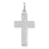 14k White Gold Filigree Cross Charm