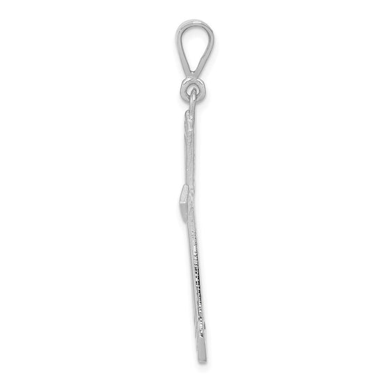 14k White Gold Passion Cross Pendant