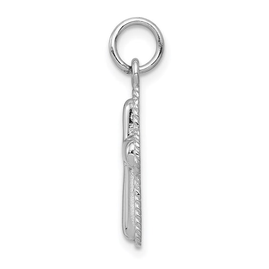 14k White Gold Polished Cross Charm