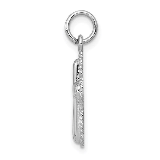 14k White Gold Polished Cross Charm