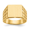 14k 12.5x12.0mm Open Back Mens Signet Ring
