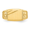 14k 13.0x8.5mm Open Back Mens Signet Ring