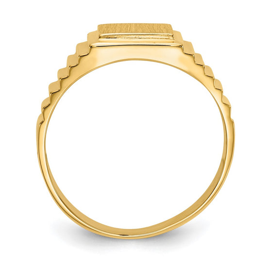 14k 8.5x10.0mm Open Back Mens Signet Ring