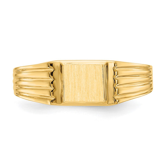 Gold Polished Children's Signet Rings