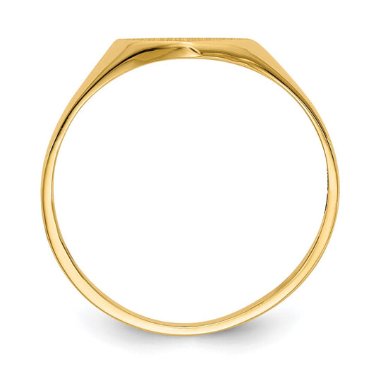 14k 7.5x5.5mm Closed Back Heart Signet Ring