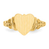 14k 8.0x8.5mm Closed Back Childs Heart Signet Ring