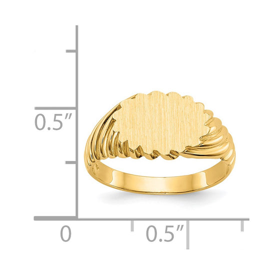 14k 10.0x7.5mm Open Back Signet Ring