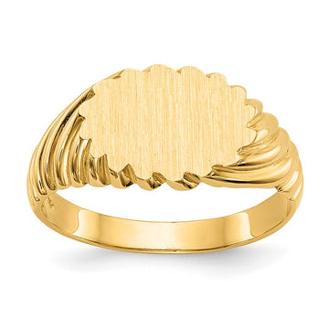 14k 10.0x7.5mm Open Back Signet Ring