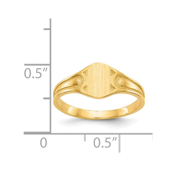 14k 6.5x4.0mm Closed Back Size 4.5 Childs Signet Ring