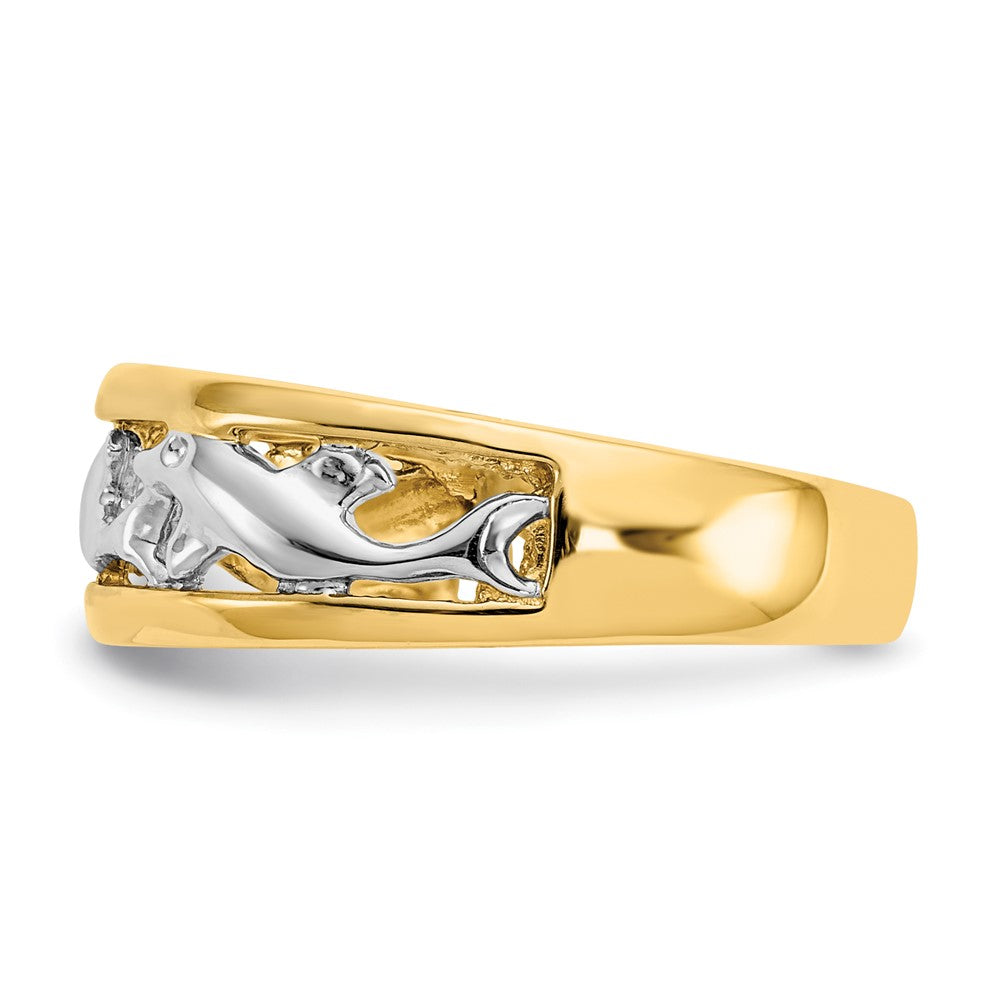 Gold Polished Dolphin Rings