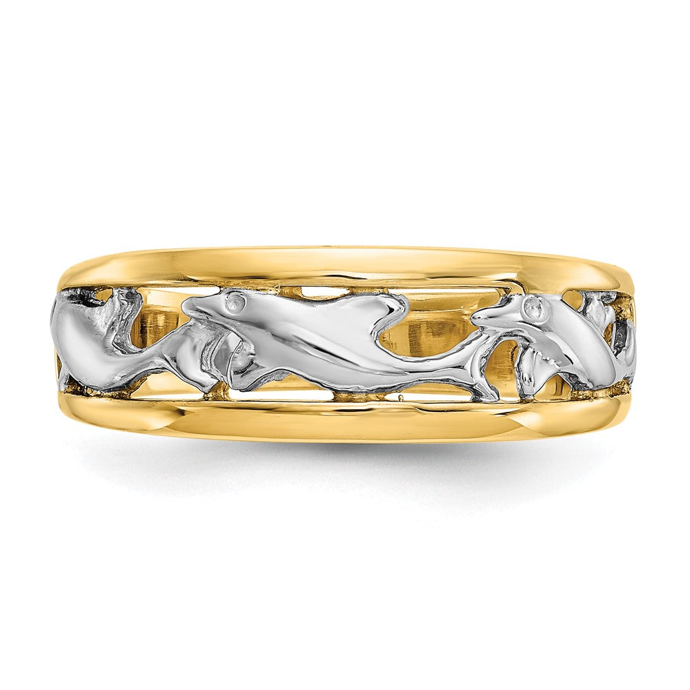 Gold Polished Dolphin Rings