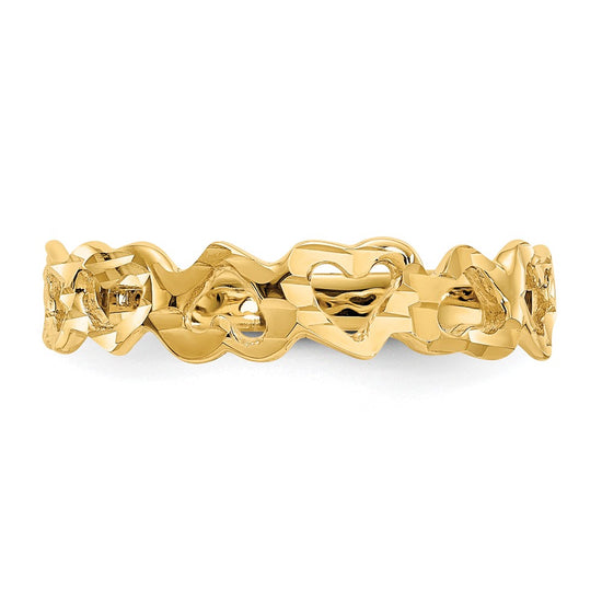 Gold Polished Heart Ring