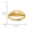 14k Polished Scalloped Dome Ring