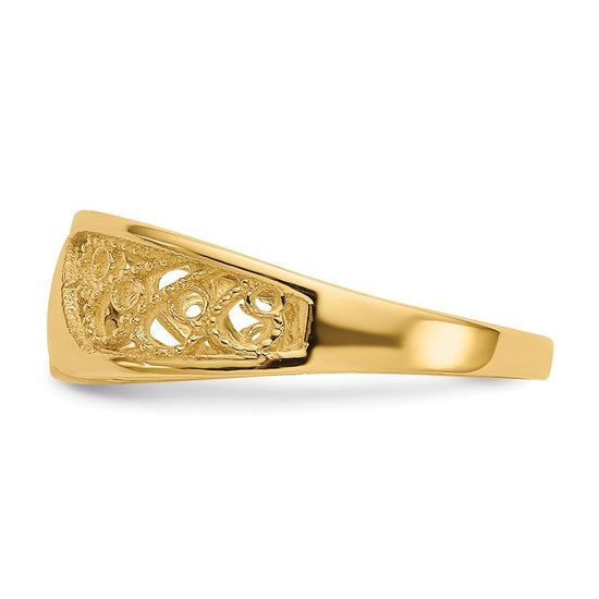 Gold Polished Filigree Rings