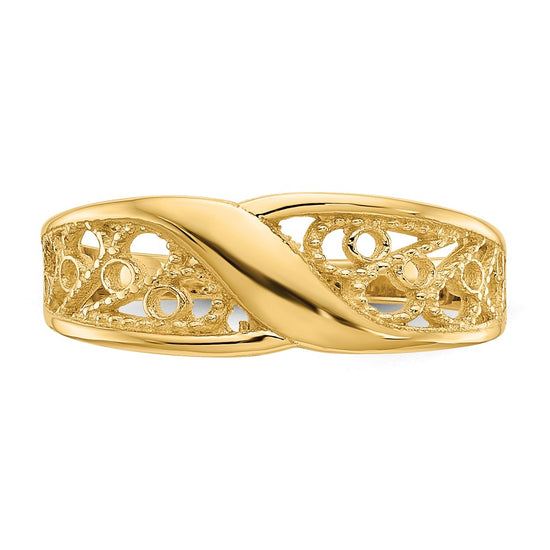 Gold Polished Filigree Rings