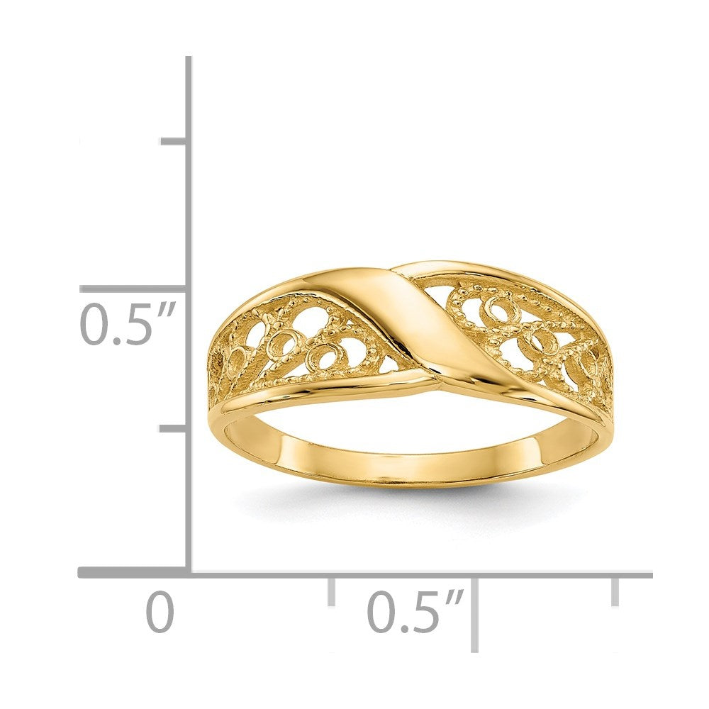 Gold Polished Filigree Rings