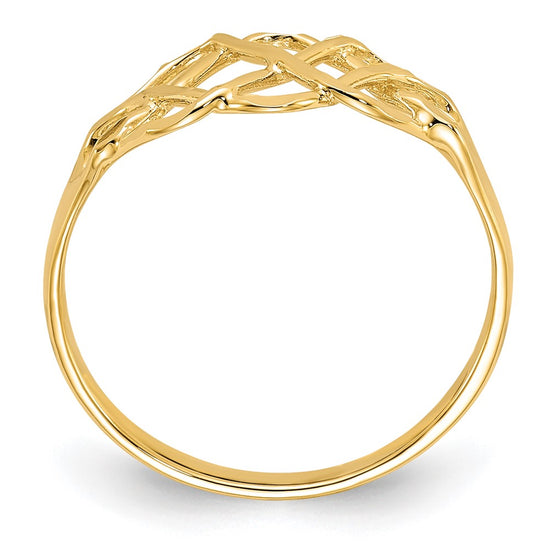 14k Polished Diamond-Cut Fancy Woven Ring