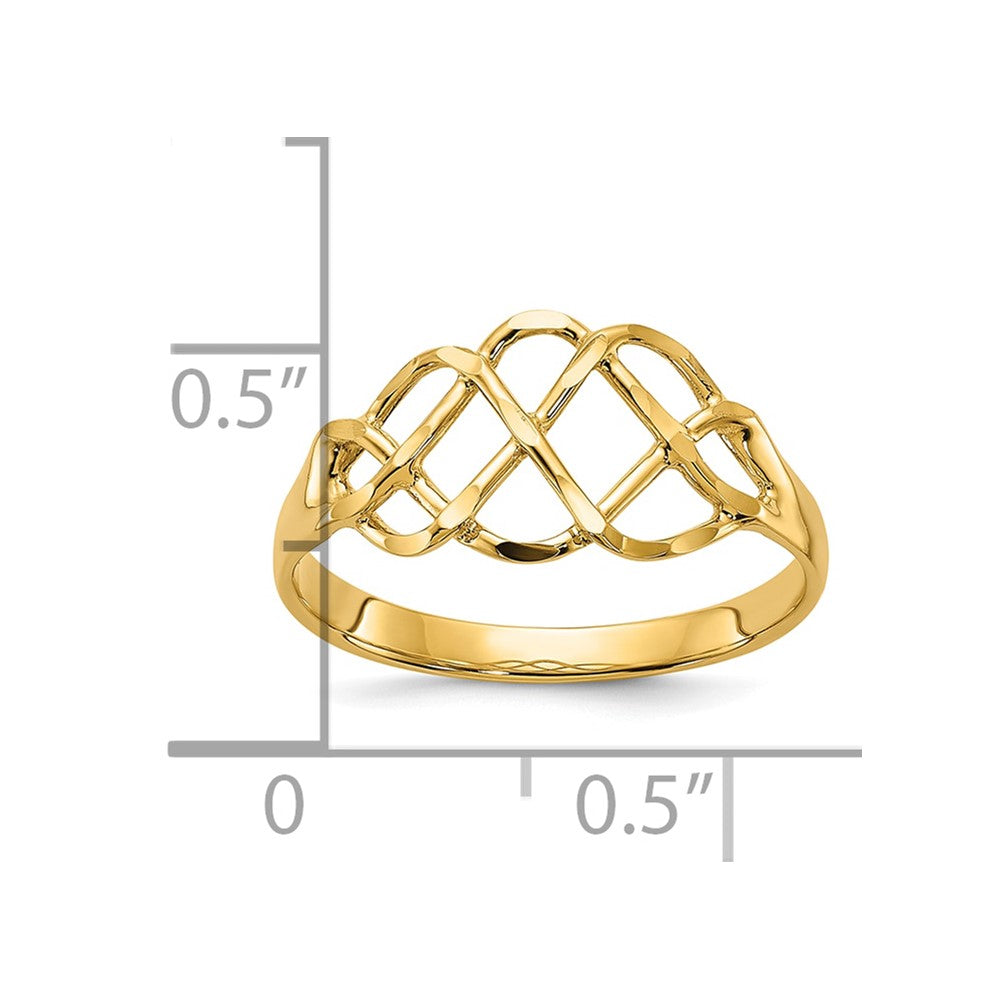 14k Polished Diamond-Cut Fancy Woven Ring