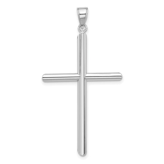 14k White Gold Polished Cross Pendant