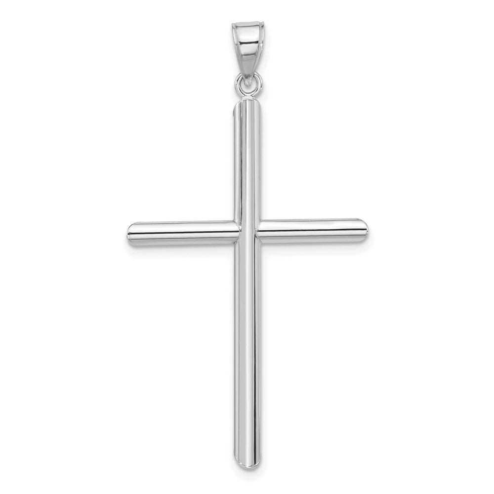 14k White Gold Polished Cross Pendant