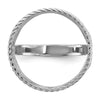 Wideband Distinguished Coin Jewelry 14k White Gold Ladies' Polished and Twisted Wire Scroll Design 16.5mm Coin Bezel Ring