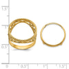 Wideband Distinguished Coin Jewelry 14k Ladies' Polished and Twisted Wire Scroll Design 16.5mm Coin Bezel Ring