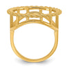 Wideband Distinguished Coin Jewelry 14k Ladies' Polished Textured and Diamond-cut Rope Edge 16.5mm Coin Bezel Ring