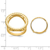 Wideband Distinguished Coin Jewelry 14k Ladies' Polished Textured and Diamond-cut Rope Edge 16.5mm Coin Bezel Ring