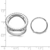 Wideband Distinguished Coin Jewelry 14k White Gold Ladies' Polished Textured and Diamond-cut Rope Edge 16.5mm Coin Bezel Ring