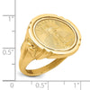 Wideband Distinguished Coin Jewelry 14k Polished and Diamond-cut with Horse Sides Mounted 1/10oz American Eagle Coin Bezel Ring