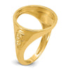 Wideband Distinguished Coin Jewelry 14k Men's Polished Textured and Diamond-cut with Masonic Sides 16.5mm Coin Bezel Ring