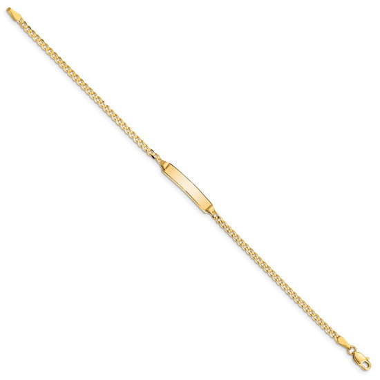 14k Polished Solid Chain/Solid Plate Curb Link 20x4.8mm Plate 6 inch Baby/Child ID Bracelet