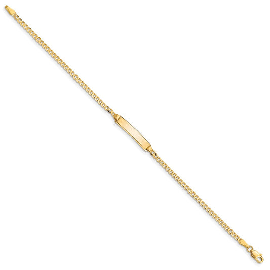 14k Polished Solid Chain/Solid Plate Curb Link 20x4.8mm Plate 8 inch ID Bracelet