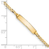 14k Polished Solid Chain/Solid Plate Curb Link 20x4.8mm Plate 6 inch Baby/Child ID Bracelet