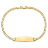 14k Polished Solid Chain/Solid Plate Curb Link Soft Diamond Shape 24.5x7.8mm Plate 7 inch ID Bracelet