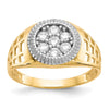 14k w/Rhodium Men's CZ Cluster Ring