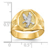 14k and Rhodium Men's Eagle Ring