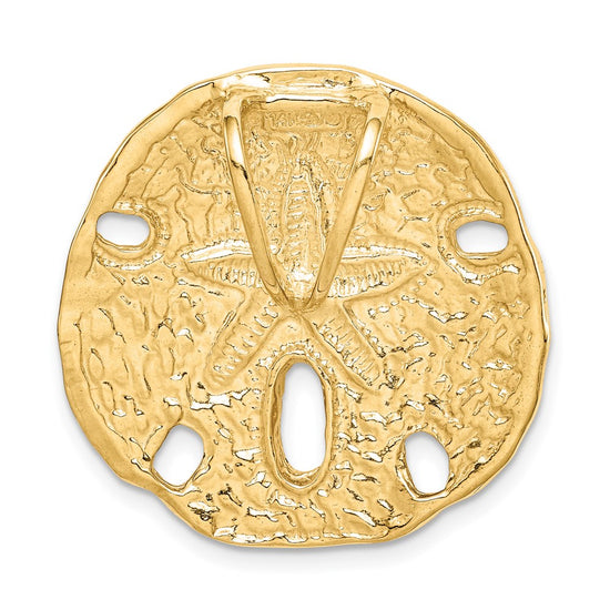14k Polished Fits up to 8mm on Both Small Sand Dollar Omega Slide