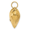 Gold Polished and Hammered 3D Heart Pendant
